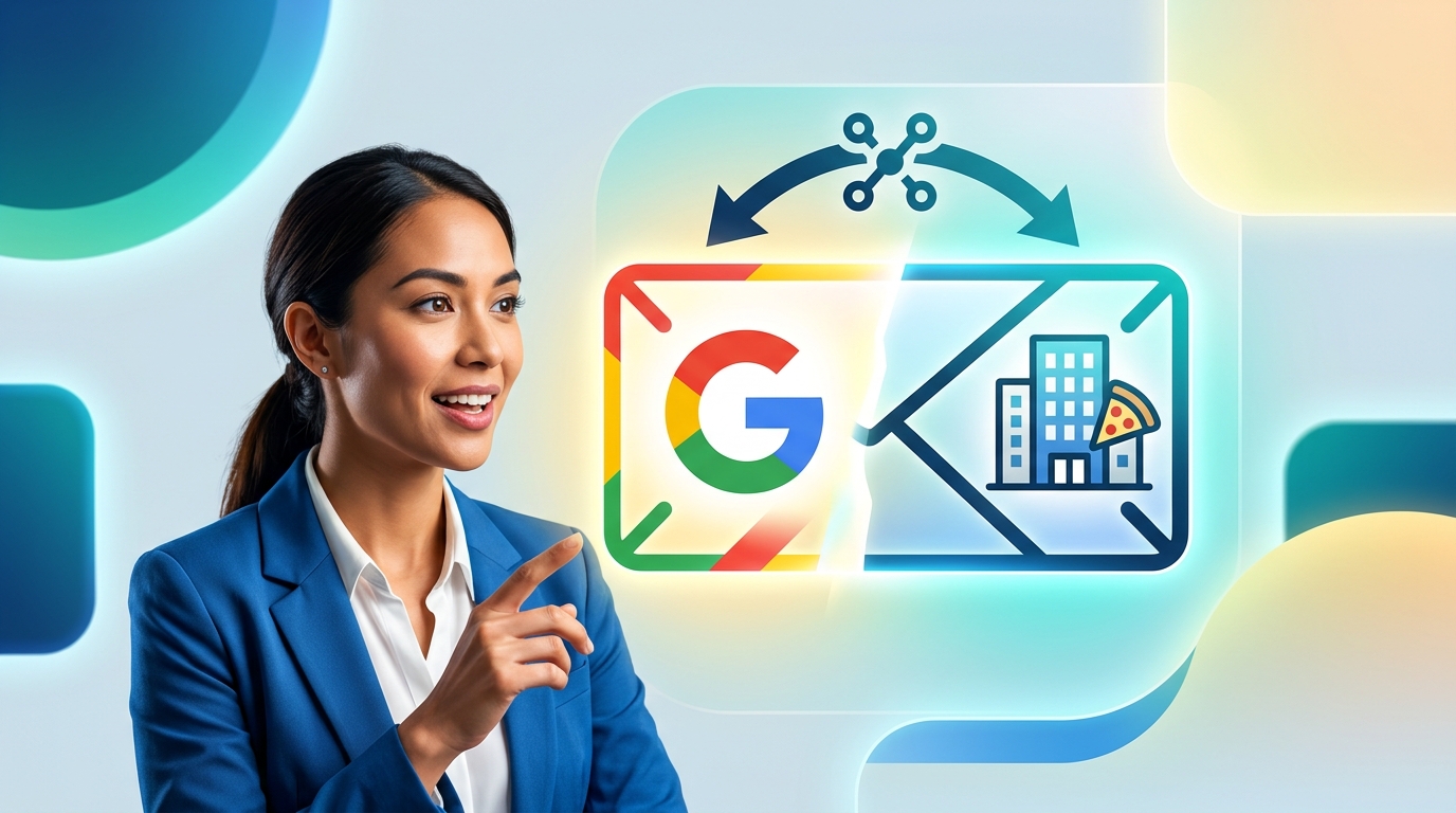 ¿Cómo añadir un email de empresa a Gmail? Ilustración de un sobre de correo con el logo de Gmail y un icono de empresa, simbolizando la integración de un email corporativo en Gmail.