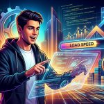 Gráfico que representa una web bien estructurada y optimizada con engranajes y flechas de crecimiento.