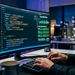 Desarrollador programando código limpio para SEO técnico en la web