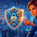 Icono de un escudo y engranajes, representando el mantenimiento preventivo digital de apps y webs