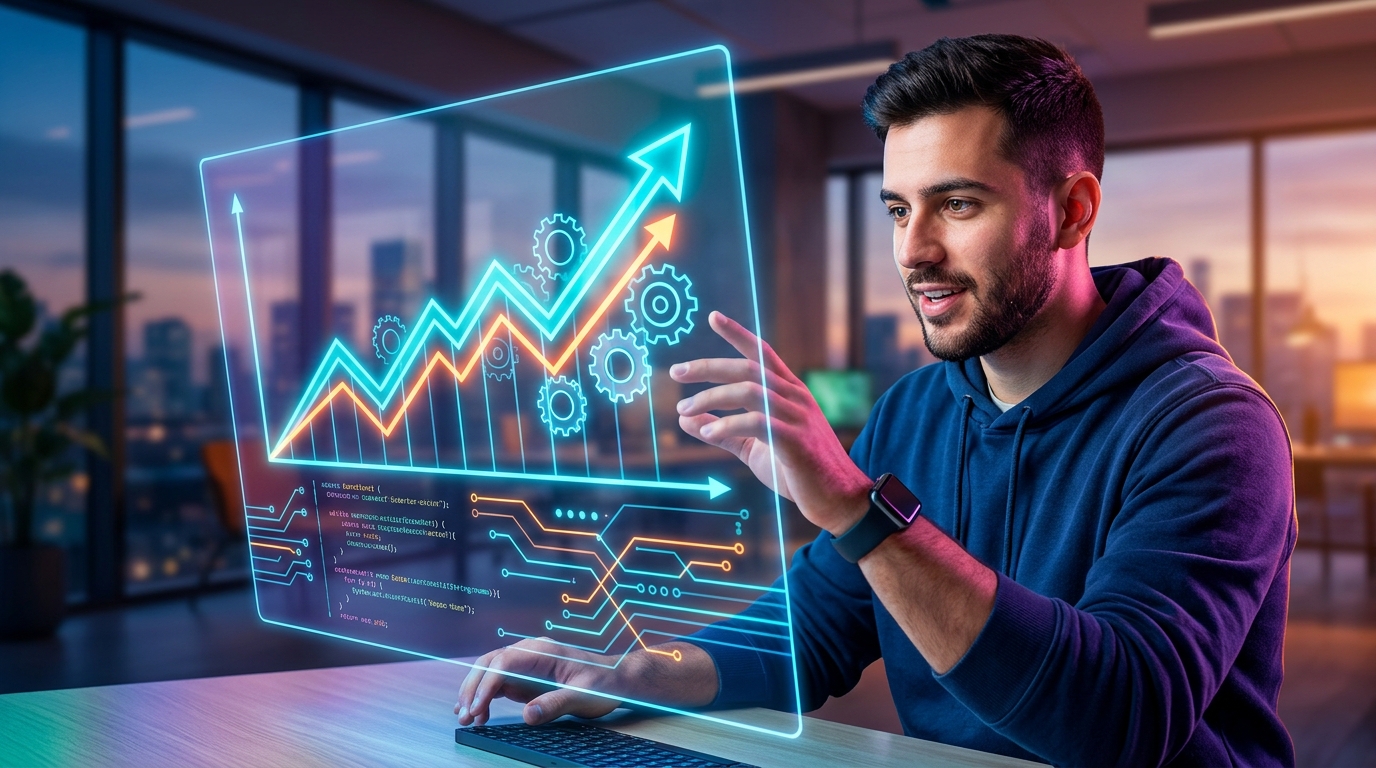 SEO Técnico para Startups: Pilares para Desbloquear tu Crecimiento Digital Diagrama de engranajes y código representando el SEO técnico para startups y el crecimiento digital